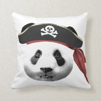 Pirate Panda Cushion by pandathings at Zazzle