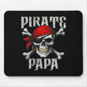 Pirate Papa Jolly Roger Flag And Skull Crossbones Mouse Pad