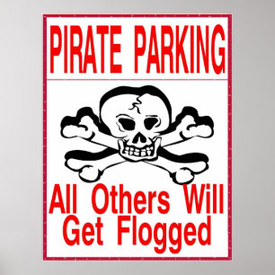 Pirate Parking Only Poster