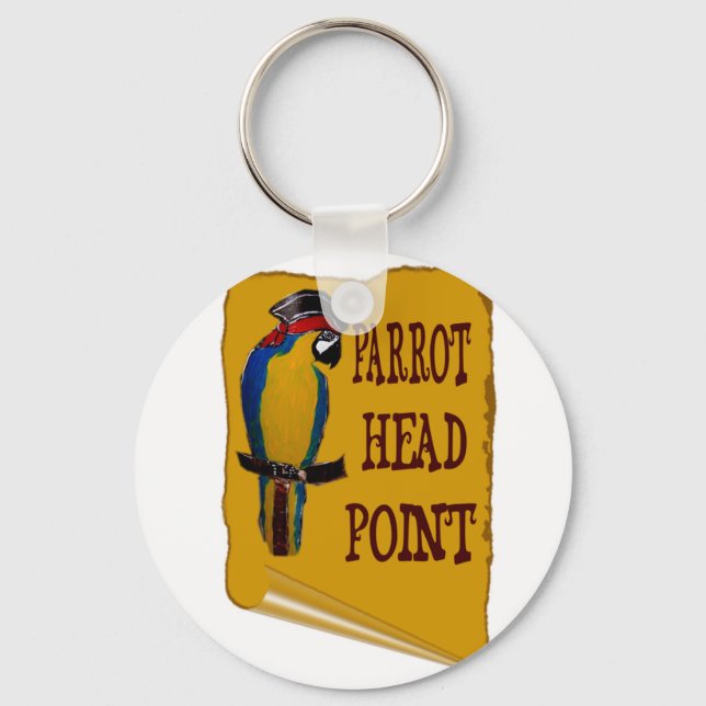 Pirate Parrot Head Keychain (Front)