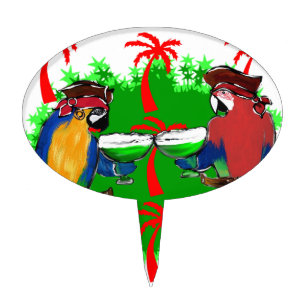 PIRATE PARROTS CAKE TOPPER
