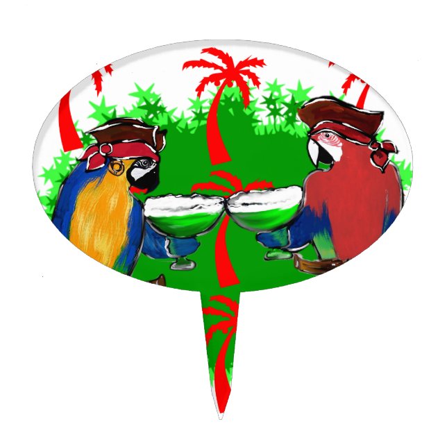 PIRATE PARROTS CAKE TOPPER (Front)