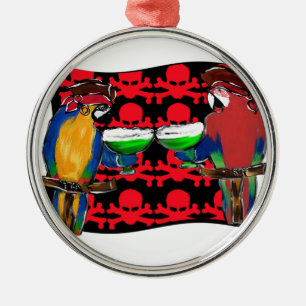 Pirate Parrots Metal Ornament