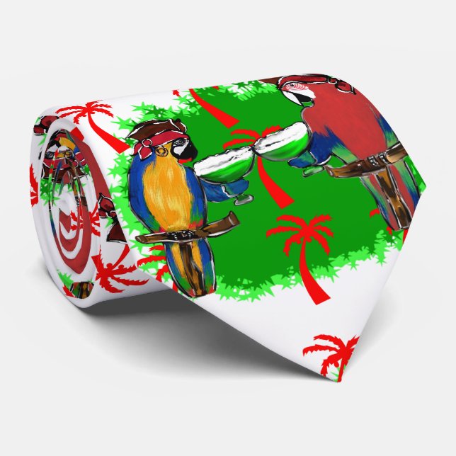 PIRATE PARROTS NECK TIE (Rolled)