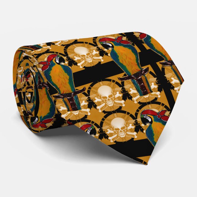 Pirate Parrots Neck Tie (Rolled)