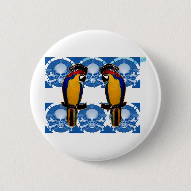 Pirate Parrots Pinback Button (Front)