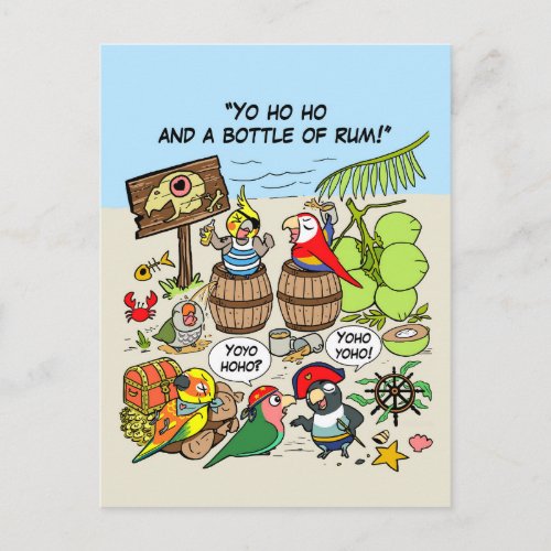 Pirate parrots postcard