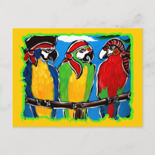 PIRATE PARROTS POSTCARD