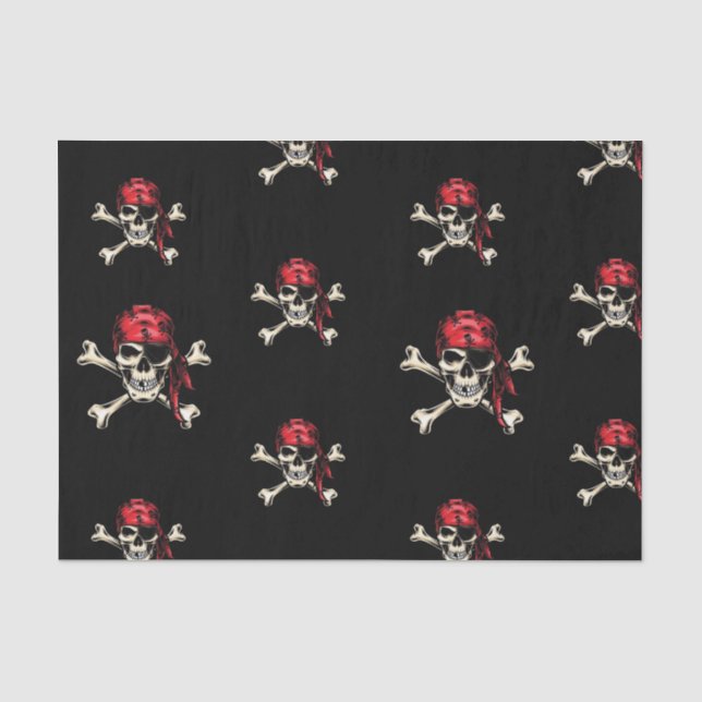 Pirate Party Adult Salty Skulls  Tissue Paper (Front)