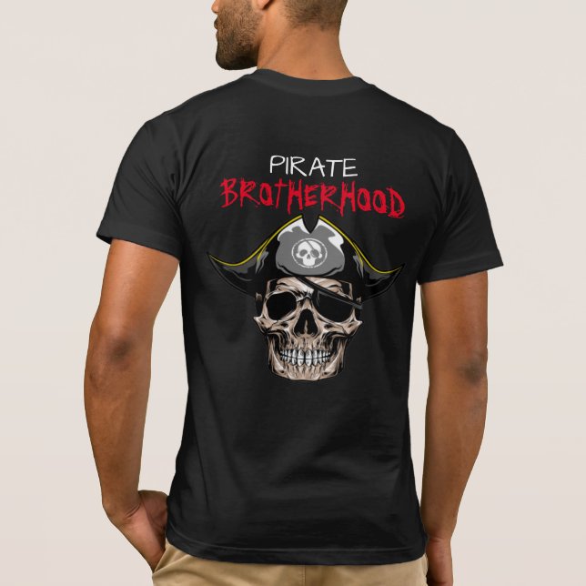 Pirate Party Adult SKULL BROTHERHOOD T-Shirt  (Back)
