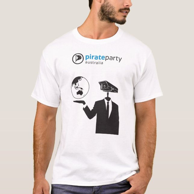 Pirate Party Australia : Global Surveillance T-Shirt (Front)