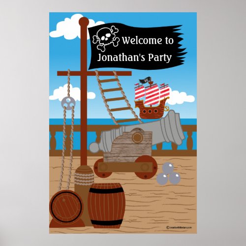 Pirate Party Backdrop Poster