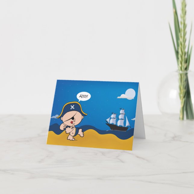 Pirate Party birthday invitation card (Front)