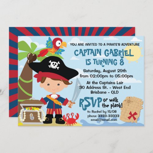 Pirate Party Birthday Invitations