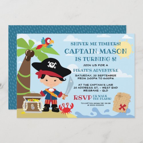 Pirate Party Birthday Invitations