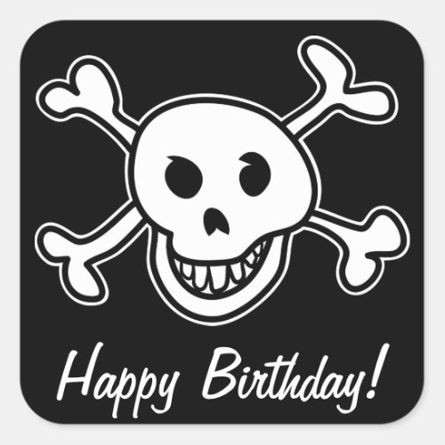 Pirate party birthday stickers