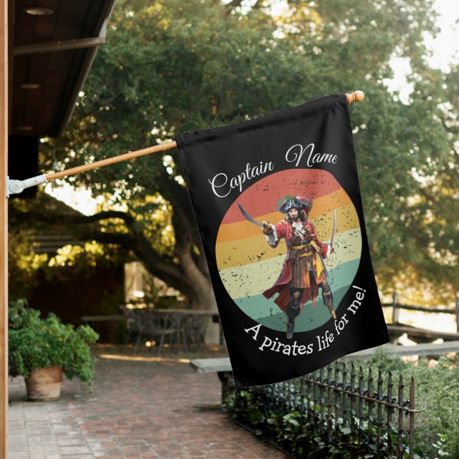 Pirate party Captain Theme House Flag (In SItu)