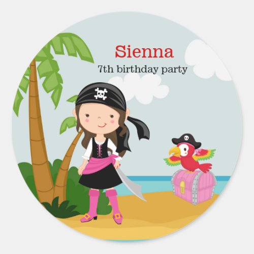 Pirate party classic round sticker