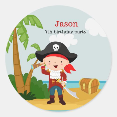 Pirate party classic round sticker
