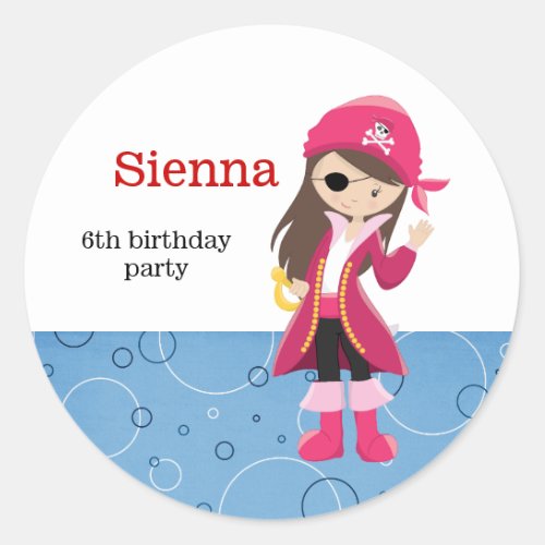 Pirate party classic round sticker