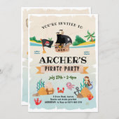 Pirate party invitation, Pirate birthday Invitation (Front/Back)