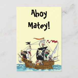 Pirate Party Invitations 3.5x5 Ahoy INVITATIONS
