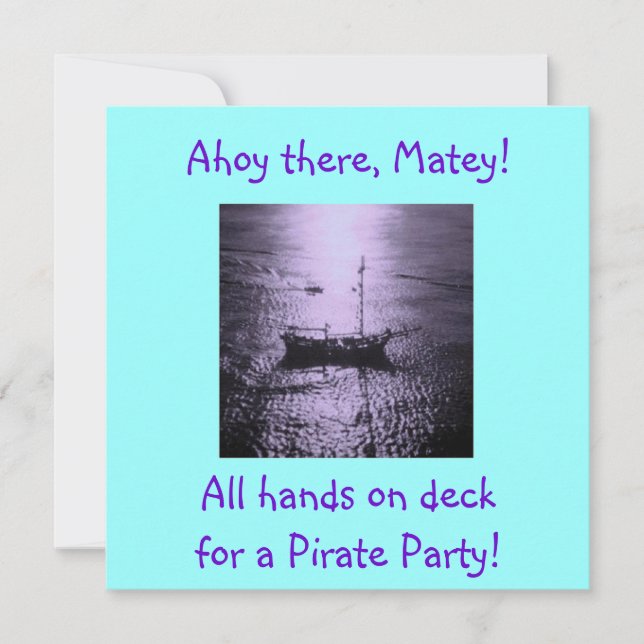 Pirate Party Invitations purple (Front)