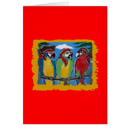 Pirate Party Parrots Cards (Front)