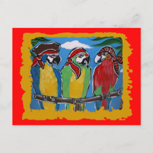 Pirate Party  Parrots Invitation Postcard