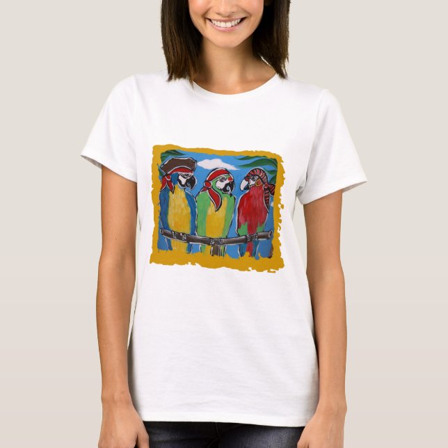 Pirate Party  Parrots T-Shirt (Front)