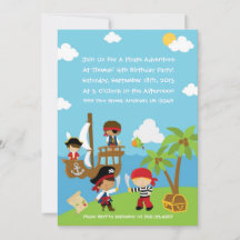 Pirate Party - Personalized Birthday Invitations