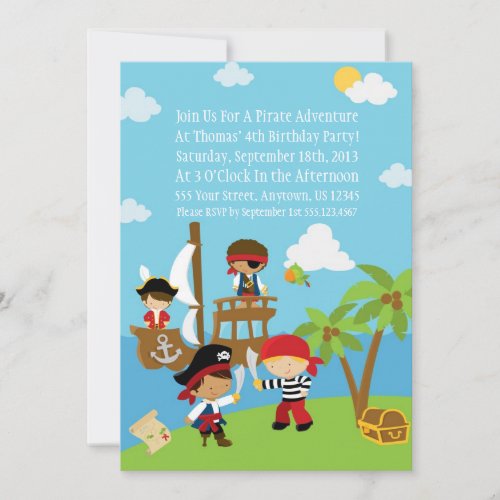 Pirate Party - Personalized Birthday Invitations