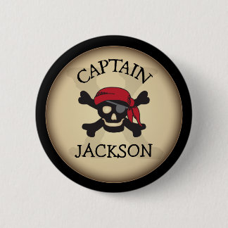 Pirate Party Personalized Captain Button