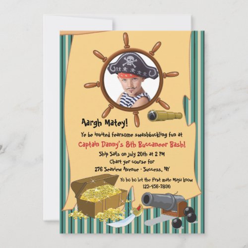 Pirate Party Photo Invitation