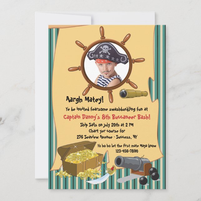 Pirate Party Photo Invitation (Front)