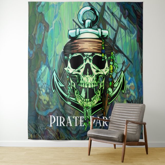 Pirate Party Ship Skull Backdrop  (In Situ)