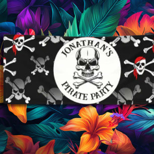 Pirate Party Ship's Skulls Banner