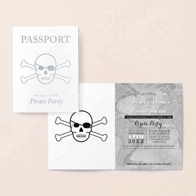 Pirate Party Silver Foil Passport Card (Display)
