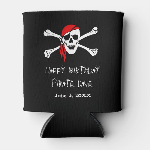 Pirate Party Skull and Crossbones Can Drink Cooler