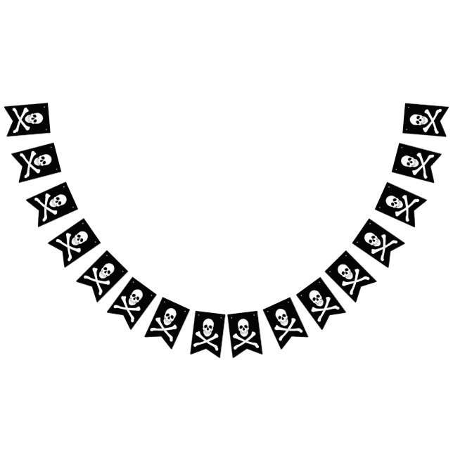 Pirate Party (Skull and Crossbones) (Jolly Roger) Bunting Flags (All)