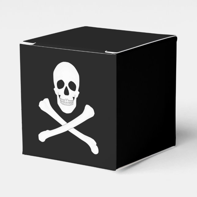 Pirate Party (Skull and Crossbones) (Jolly Roger) Favor Boxes (Front Side)