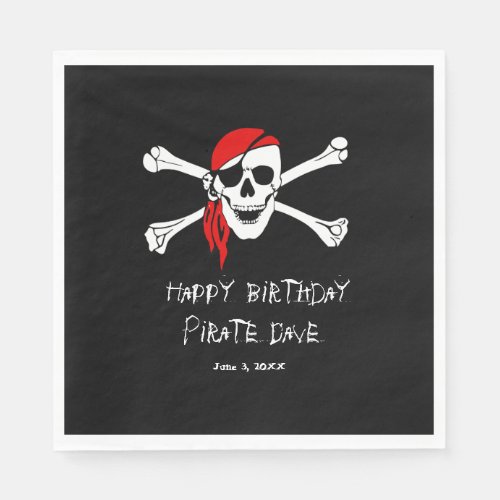 Pirate Party Skull and Crossbones Paper Napkins