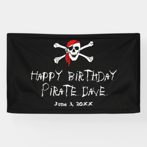 Pirate Party Skull and Crossbones Party Banner