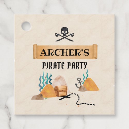 Pirate party tag Pirate Favor Tags