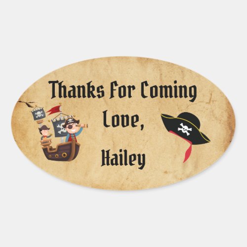 Pirate Party Thank You Sticker