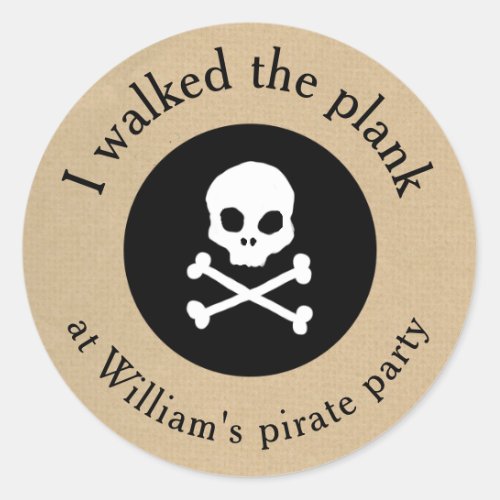 Pirate party walk the plank sticker
