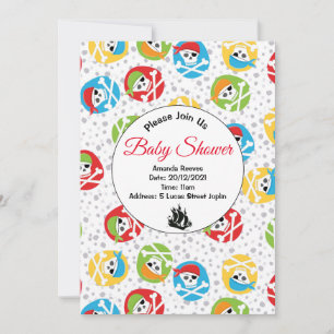 Pirate Pattern Baby Shower Invitation