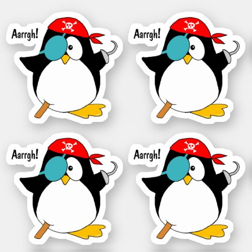 Pirate Penguin 4 Contour Cut Sticker