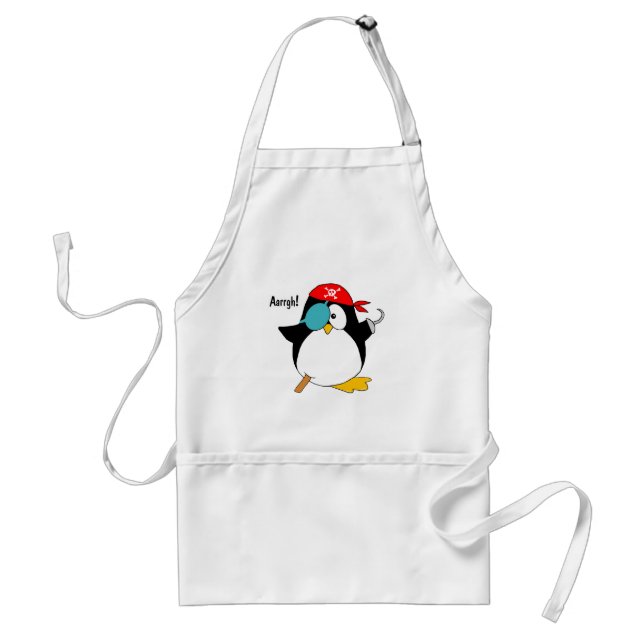 Pirate Penguin Adult Apron (Front)