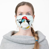 Pirate Penguin Argh! Adult Cloth Face Mask (Worn)
